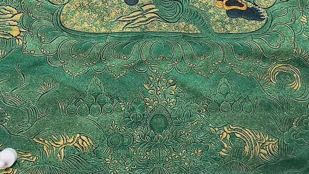 Tibetan Temple Collection Thangka Silk Embroidery Palden Lhamo Hellmaster Acalanatha Thangka Wall hanging Worship Hall