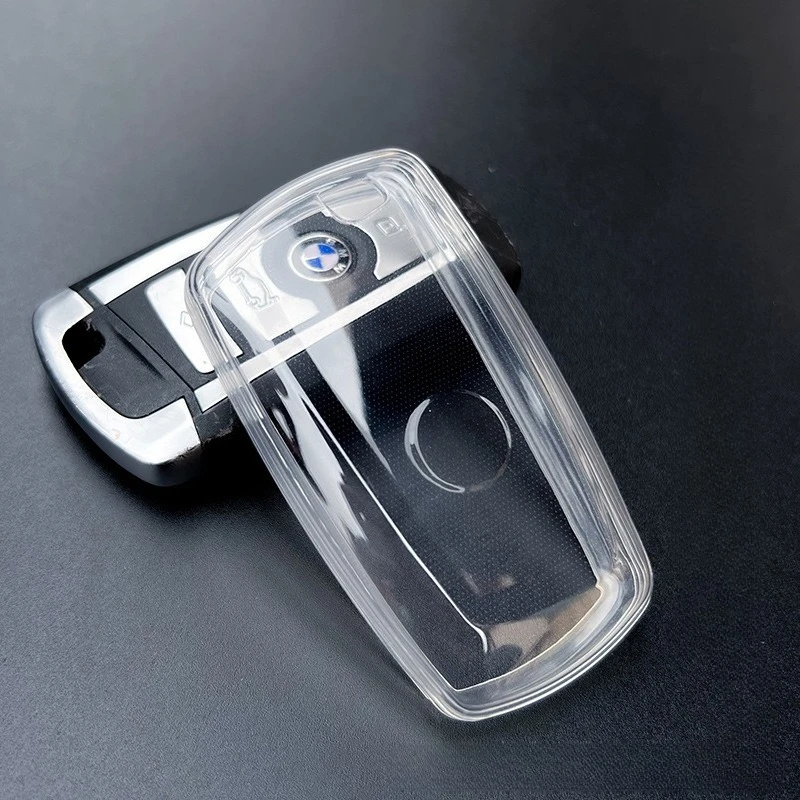 Transparente TPU-Autoschlüsselhülle für BMW - Kompatibel mit 1/3/5/X-Serie, I-Modelle | Schwarz-Weiß-Farbe | Schutzhülle für Schlüsselanhänger – Detail 9