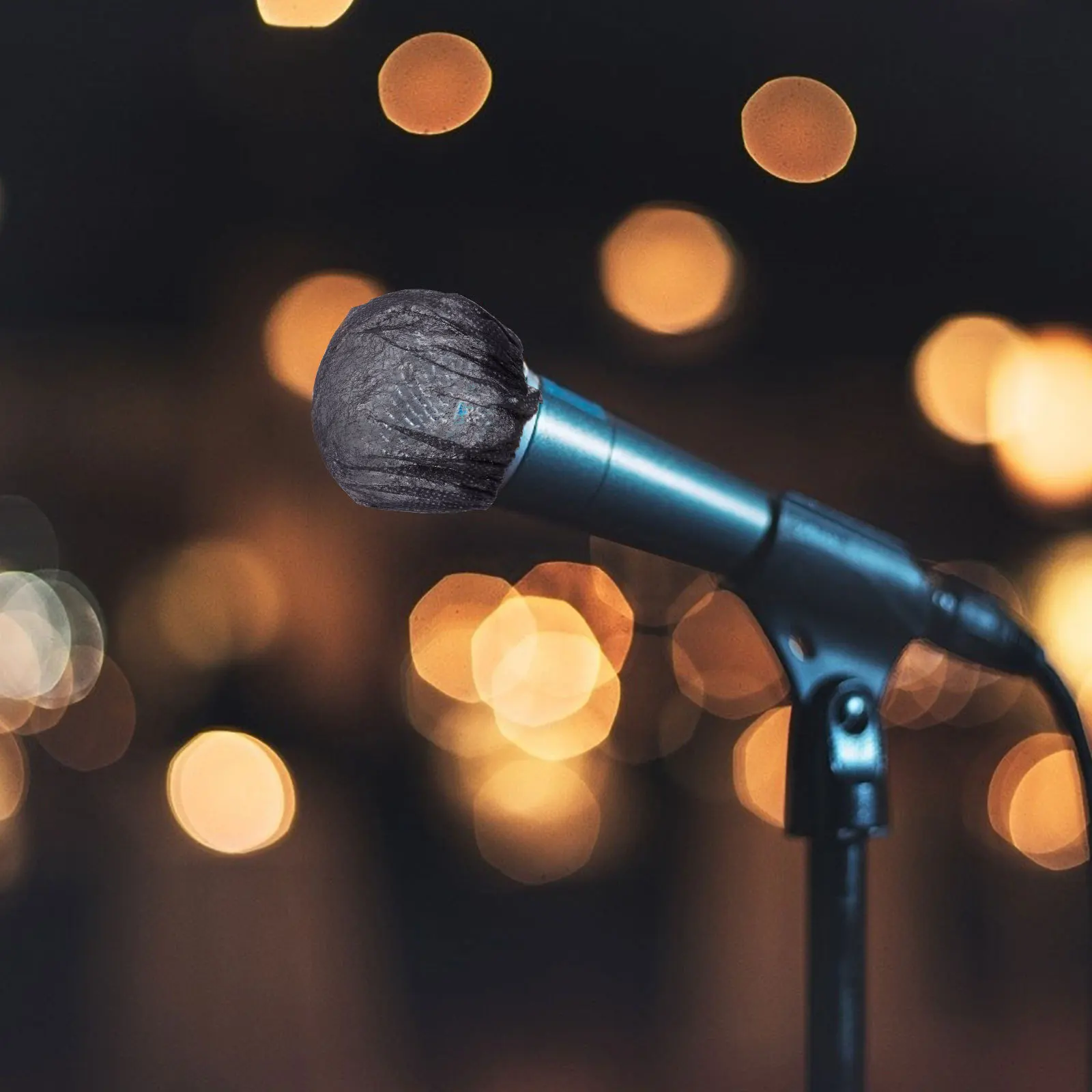 

100pcs Nonwoven Mic Cover Microphone Protective Cover For Ktv Church Wedding Recording Studio Disposable Windscreen Microphone