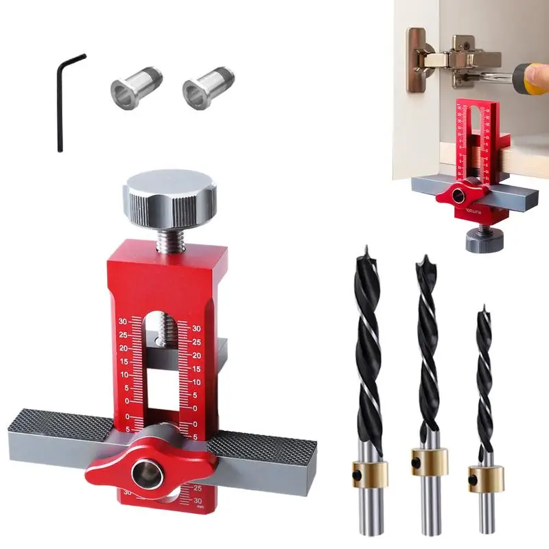 

Aluminum Alloy Cabinet Door Mounting Jig Woodworking Cabinet Door Installation Jig,Cabinet Positioning Tools 6/8/10mm Drills