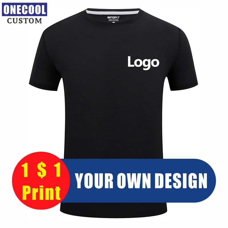 

ONECOOL Round Neck Sport Quick-Drying T Shirt Custom Logo Embroidery Personal Brand Men And Women Clothing Summer 8 Color S -4XL