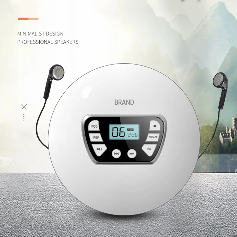 

Convenient white and black two-color record player portable CD Walkman Smart Bluetooth player portable fetus machine
