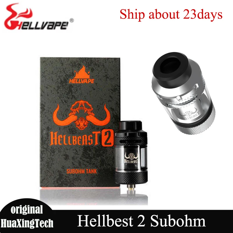 Newest Original Hellvape Hellbeast 2 Subohm Atomizer 3.5ml P7-02 Coil 810 Drip Tip 24mm Diameter Wide Vape Mod Compatibility