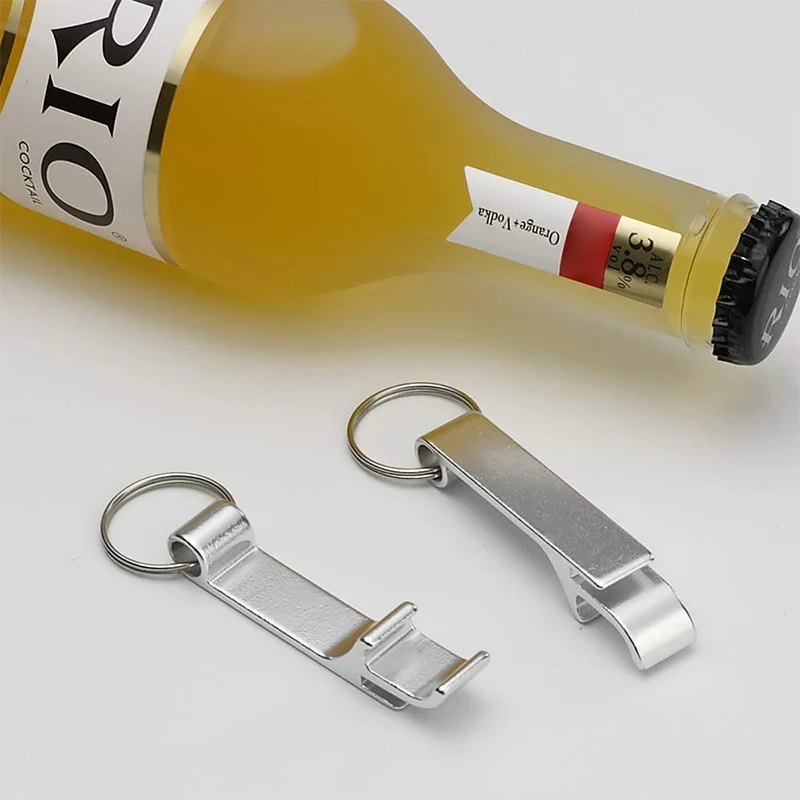 Color Mini Bottle Opener Metal Beer Drink Can Opener Keychain Small Practical Flat Portable Bottle Opener Suitable For Kitchen