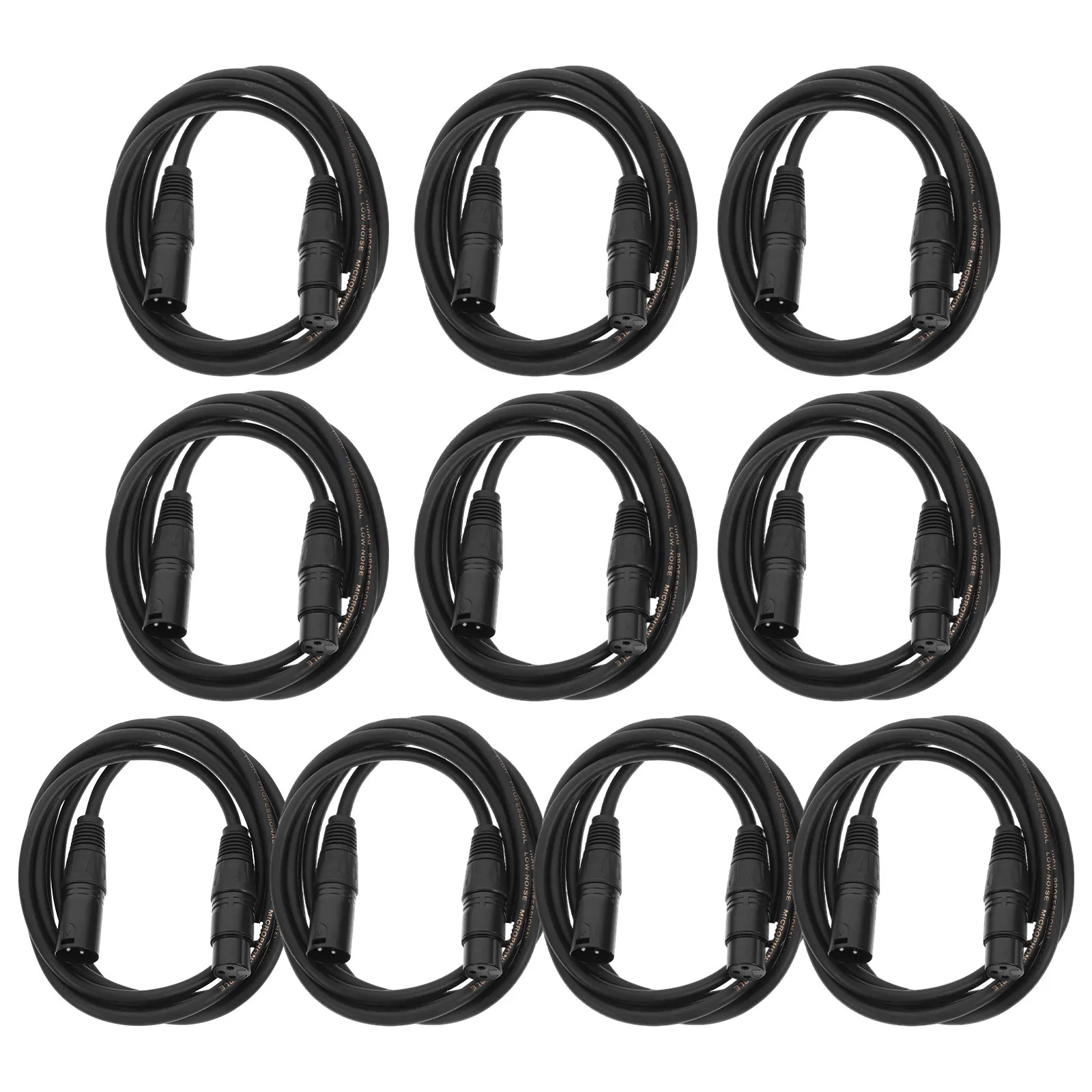 

10Pcs 2M Dmx Cable 3-Pin Xlr Male to Female Braided Shield Rugged Stage Lighting Cable for Moving Head Par Light Dj Audio