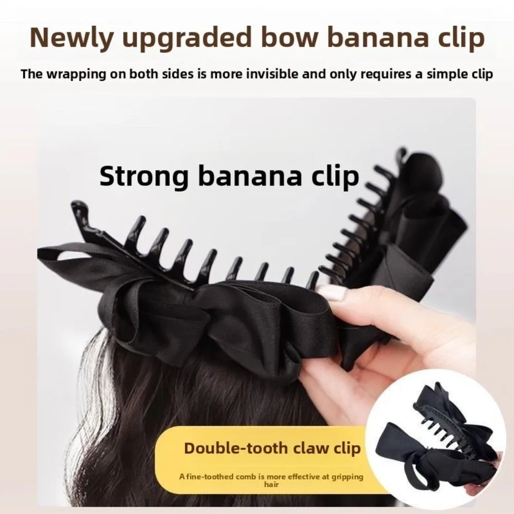 

Новый длинный вьющийся парик с бантом, зажим для когтей, шелковая лента, пушистый парик, заколка для волос, синтетический черный парик, аксессуары для волос