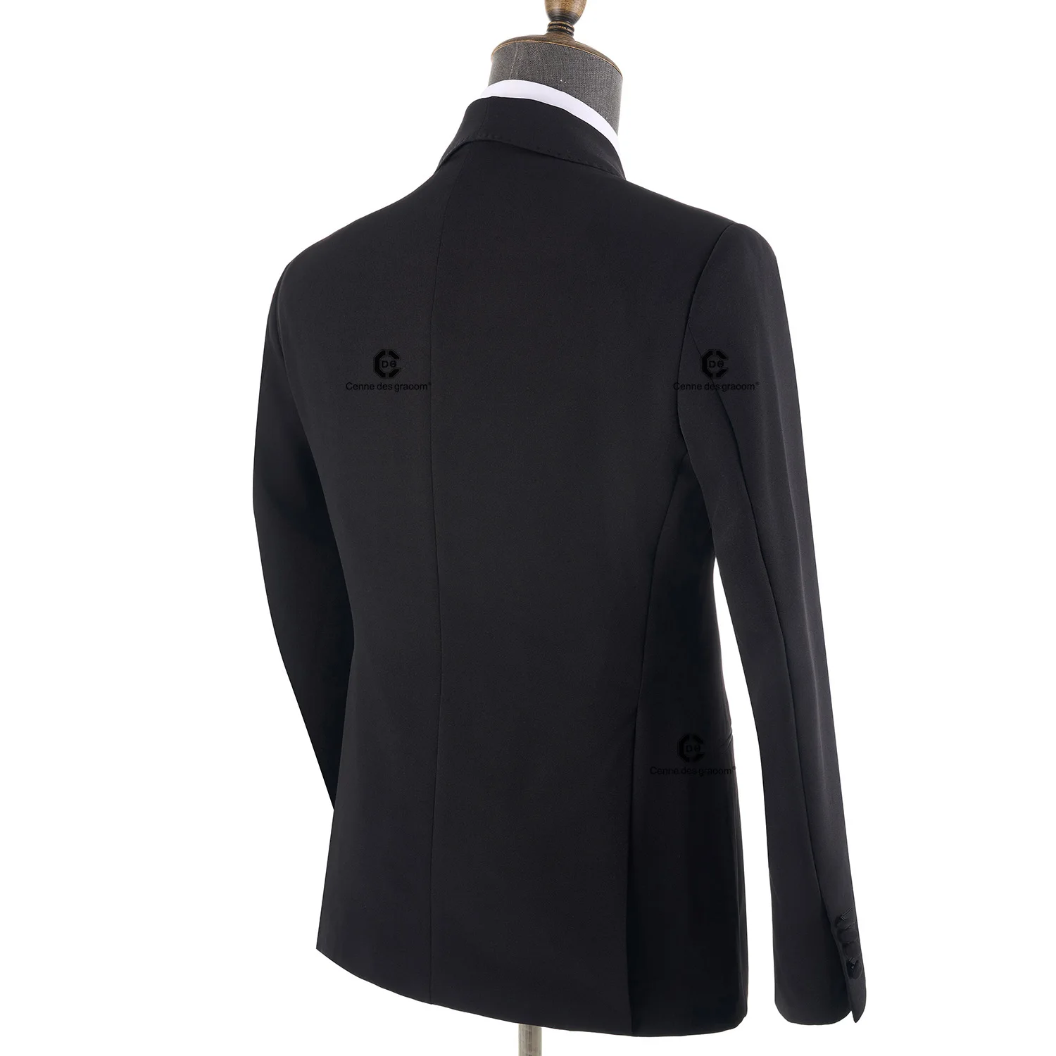 Cenne Des Graoom 2025 New Elegant Black Suits for Men Metal Side Release Buckle 2 Pieces Set High Quality Wedding Party Dinner
