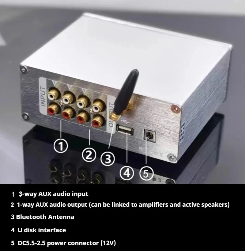AIYIMA SMSL F9 HIFI Preamplifier Bluetooth 5.3 USB player Independent Decoding Remote control Preamp Amplifier Audio