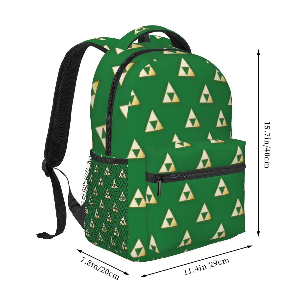 Gold Triforce Glitter Paint Splatter Student Backpack School Bag Hiking Travel Daypack Men Women Fashion Bookbag Shoulder Bags