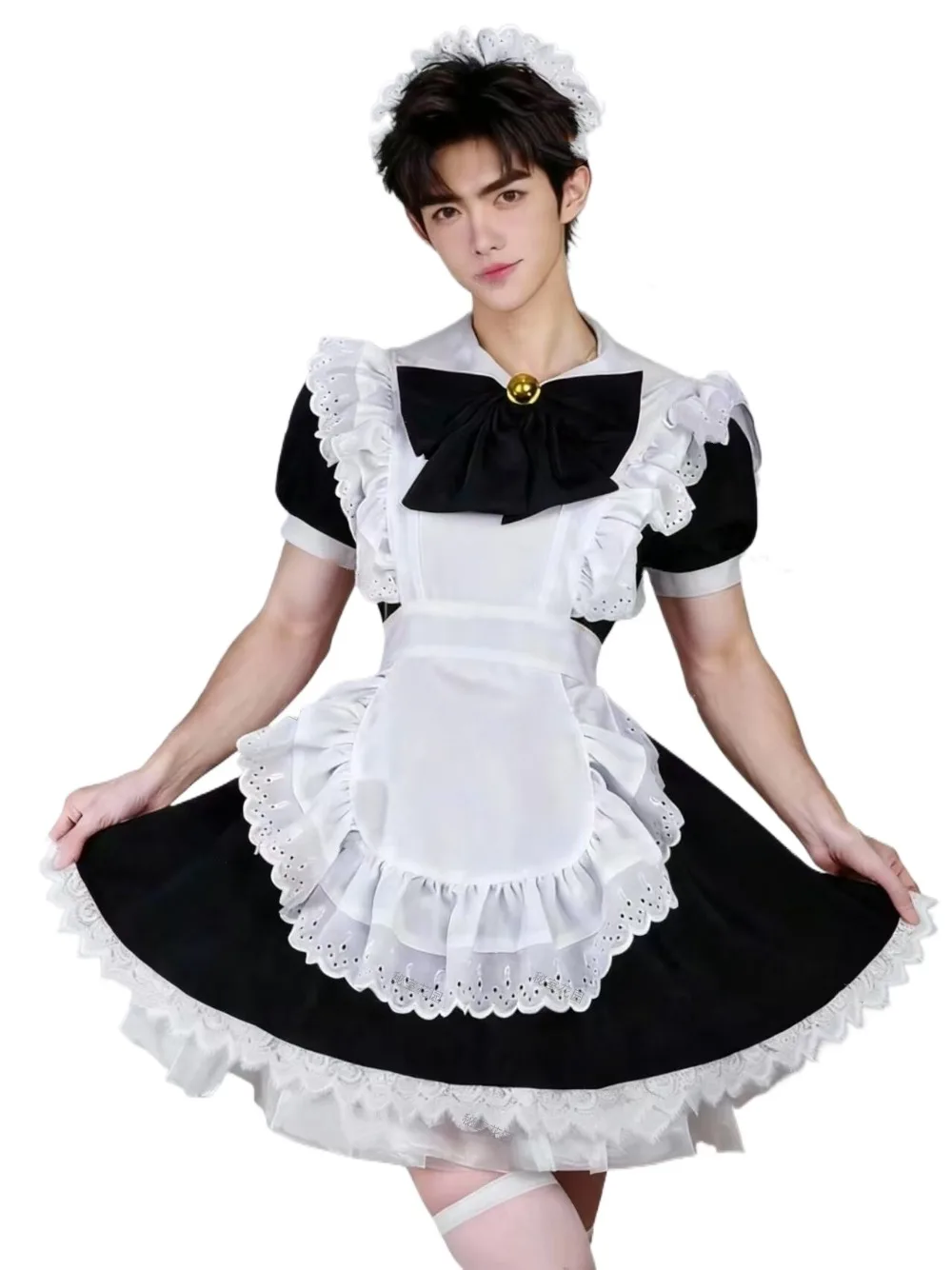 

XXOO Lolita Dress for Men Anime Lolita Maid Uniform Plus Size Maid Apron Fancy Dress Cosplay Costume Male Maid Lingerie Outfits