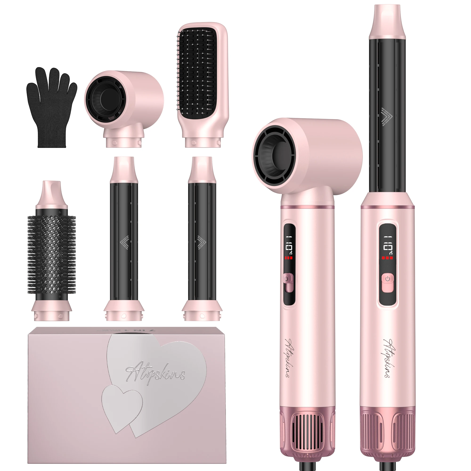 ukliss-665-1000w-5-in-1-pink-hair-dryer-negative-ion-advanced-curling-brush-hairdryer-for-styling-and-drying-hair-curling-brush