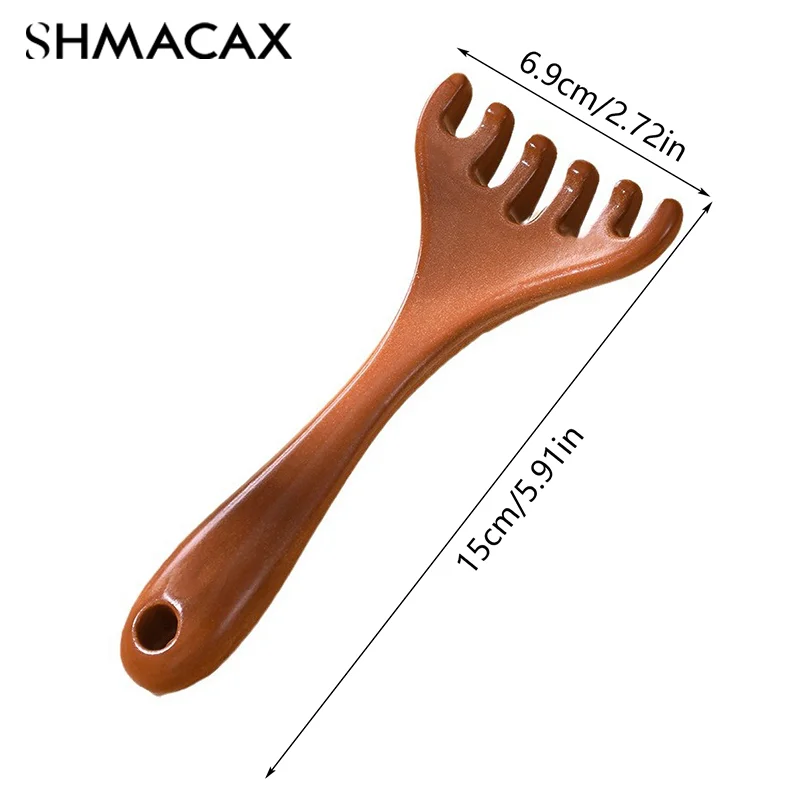 Resina Deer Antlers Body Massage Comb, Acupuntura de Dente Largo, Ajuda a Circulação Sanguínea, Ferramenta Anti-estática para Cabelo Suave