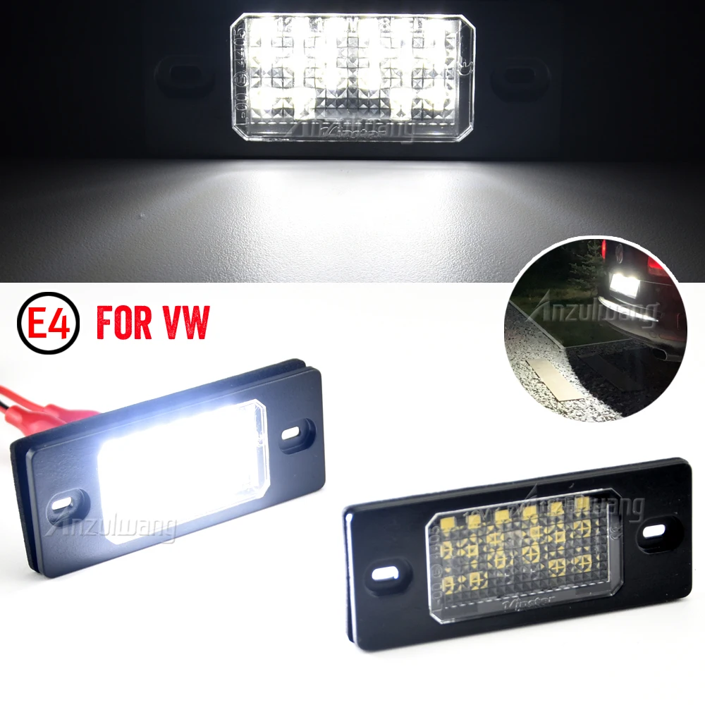 LED CANBUS Number License Plate Lights For VW Volkswagen Touareg (with space-saving spare wheel) Tiguan VW Golf 5 5D Touring 12V