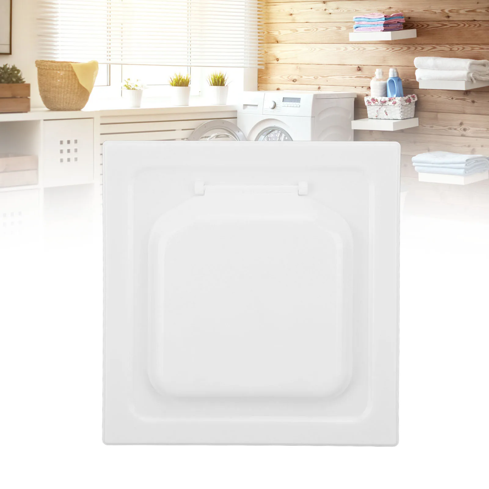 غطاء فتحة تهوية مجفف الباب المزدوج ABS غطاء فتحة تهوية عادم المجفف الخارجي مع 4 براغي لأنابيب وفتحات 4 بوصة باللون الأبيض #6