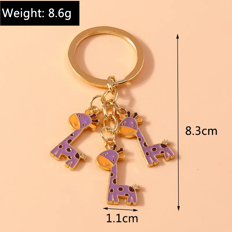 Lovely Animal Giraffe Keychains for Car Key Women Girl Handbag Purse Pendants Keyrings Accessories DIY Jewelry Gifts