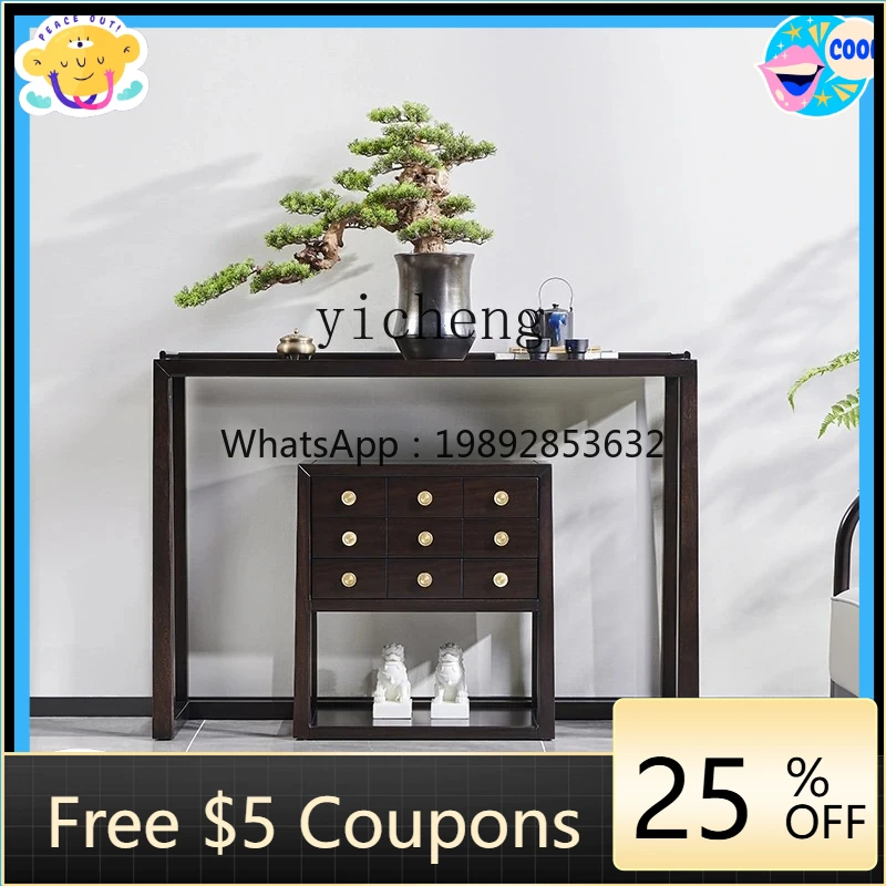 AA    Solid Wood Entryway Table Storage Rack Storage Cabinet Zen Altar Table Hallway Cabinet