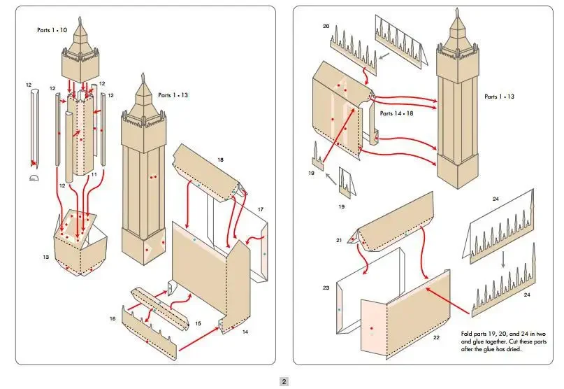 Beroemde gebouwen UK Big Ben 3D-bouwplaat Handgemaakt doe-het-zelf speelgoed