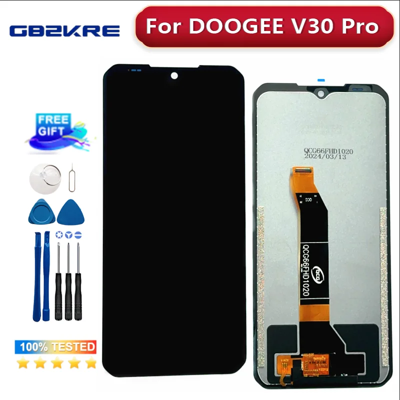 Original Display LCD e Touch Screen Digitizer Assembly Substituição, DOOGEE V30 Pro, Sensor, 6,58"