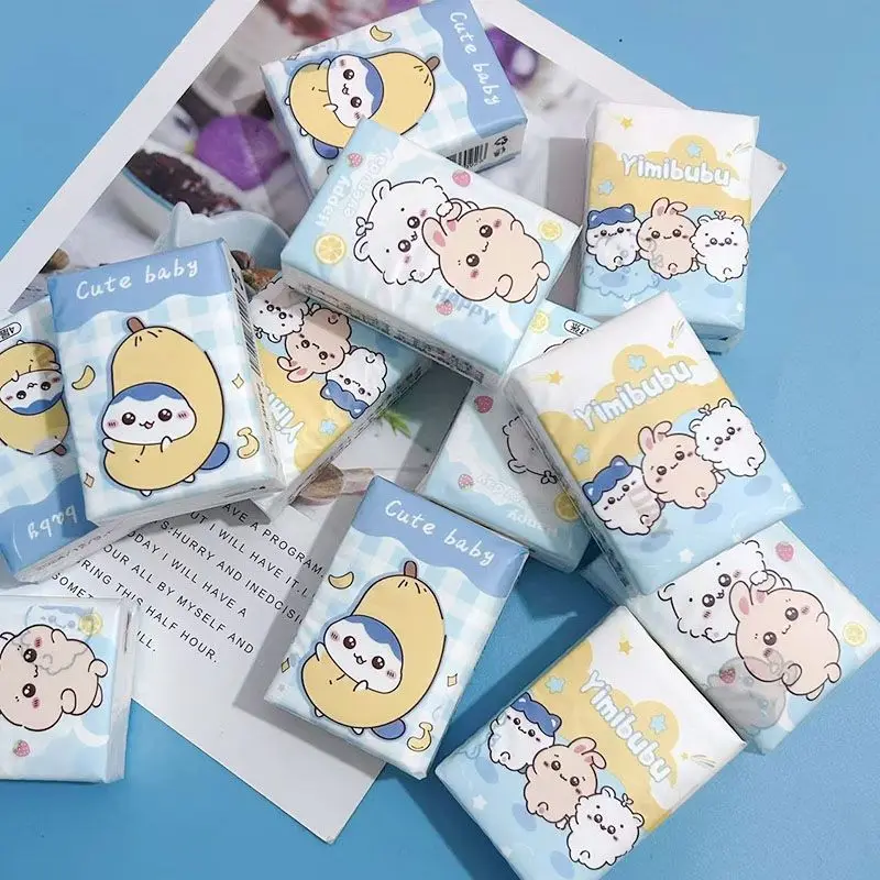 MINISO Chiikawa 12 التعبئة والتغليف لطيف Kawaii Usagi Momonga الأنسجة المطبوعة طالب المحمولة منشفة منديل هدايا أطفال المدارس #5