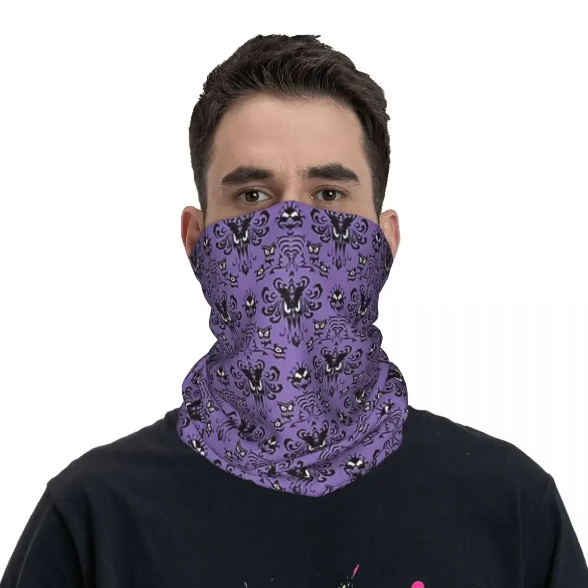 Bandana Happy Haunts para homens e mulheres, polainas de pescoço, máscara impressa, cachecol, quente, ciclismo, corrida, adulto, lavável, 999