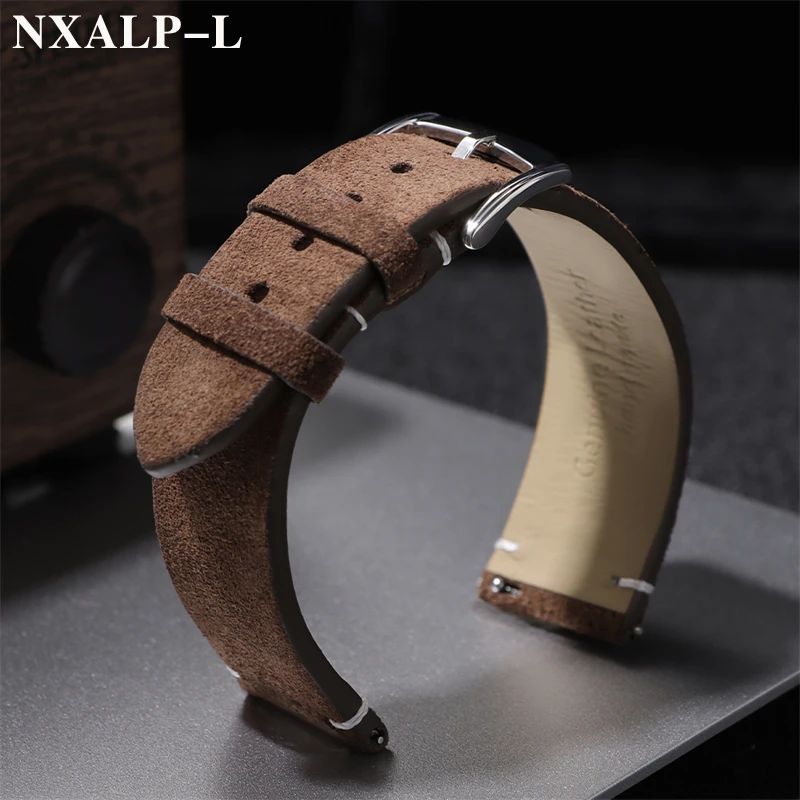 لينة الجلد المدبوغ جلد طبيعي حزام الساعات 20 مللي متر 22 مللي متر اليدوية خياطة جلد البقر حزام ساعة اليد لأوميغا ل Seiko ساعة ذكية معصمه