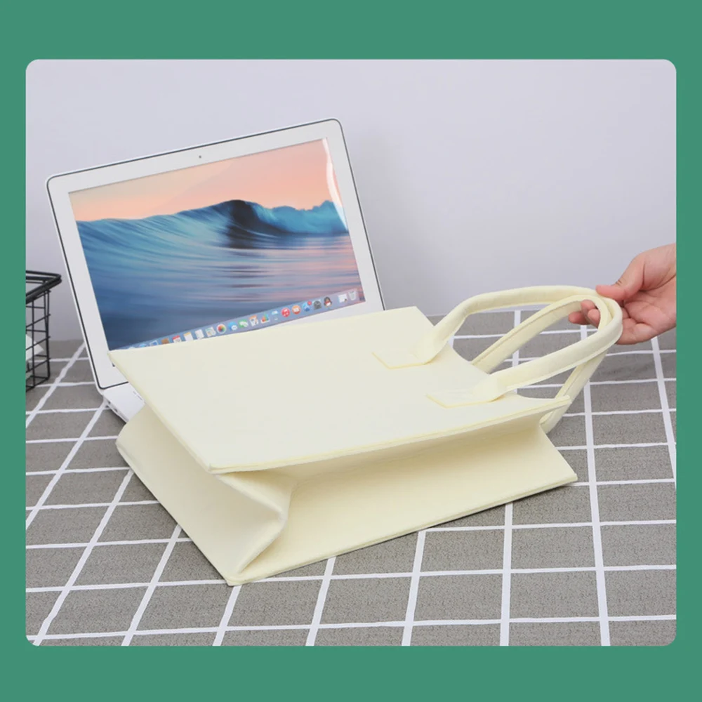 New Large Women Capacity Felt Tote Bag Casual Reusable Shopping Bag Portable Eco-friendly Tote Bag Unisex Student Handbag