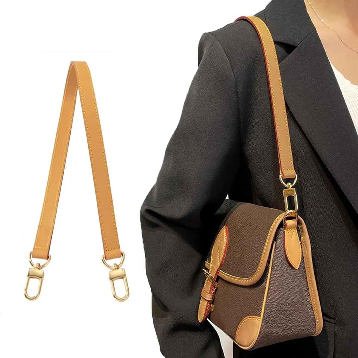 استبدال حزام حقيبة جلدية لحقيبة LV Diane تحت الإبط، أحزمة كتف قابلة للتعديل، ملحقات حقيبة ذاتية الصنع #1