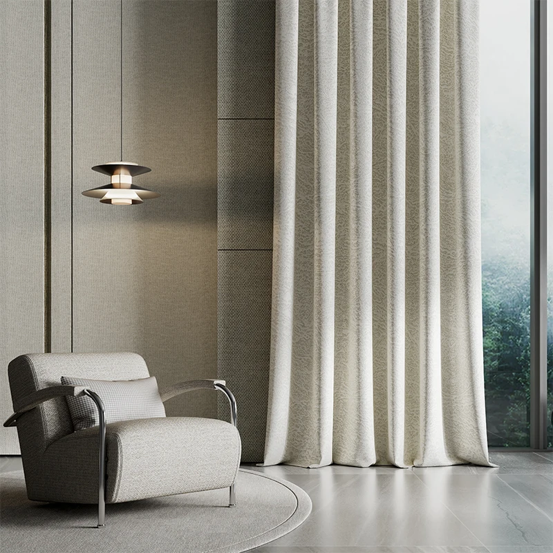 

Modern remote control intelligent electric curtain motor luxury Lido double-layer jacquard home living room curtain
