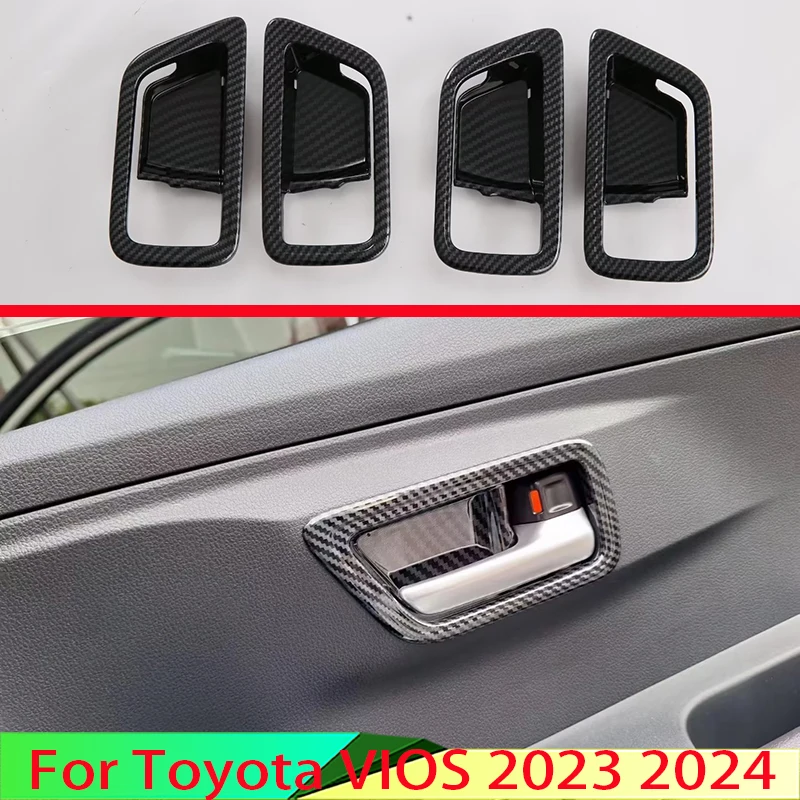 

Для Toyota VIOS 2023 2024 автомобильные аксессуары из углеродного волокна Стиль фотография Чаша отделка вставка ободок рамка украшение
