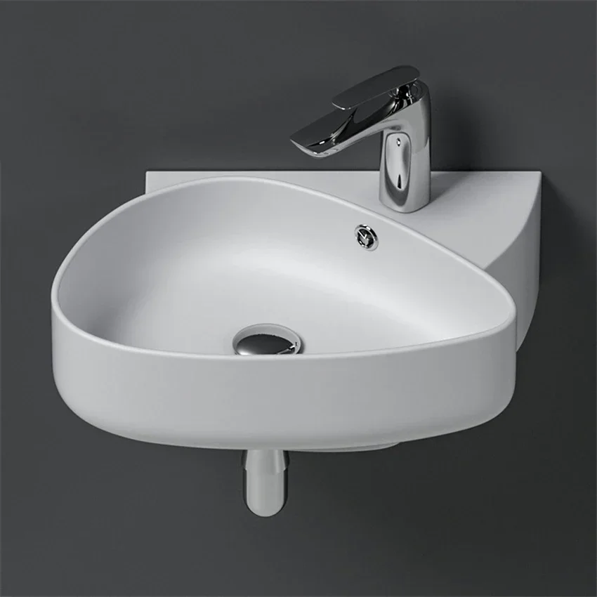 Mini Small Unit Ceramic Wall Mounted Wash Basin White Bathroom Wash Basin Household Reinforced Hanging Wash Basin 500x355x160mm