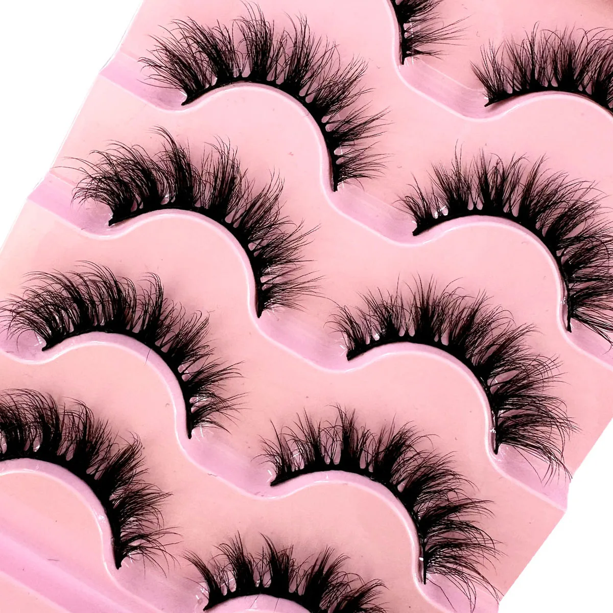 5Pairs Manga Lashes Volumized Eyelashes Faux Mink Lashes Soft And Fluffy False Eyelashes Makeup Fake Eyelash Extension