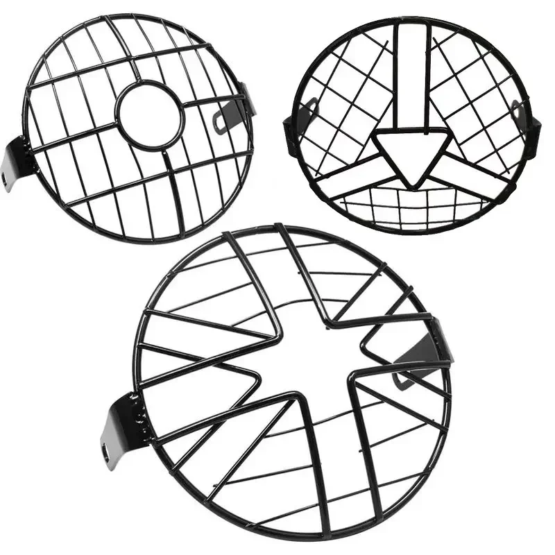 Motorcycle Universal Vintage Headlight Protector Retro Grill Light Lamp Cover For Harley Ducati Chopper Yamaha Cafe Racer