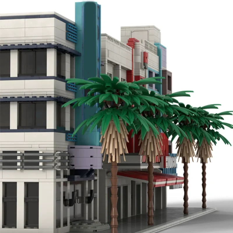 3368-Piece Ocean Drive Building Blocks Set, Includes Multiple Buildings And Street Scene, Perfect For City Scene Construction
