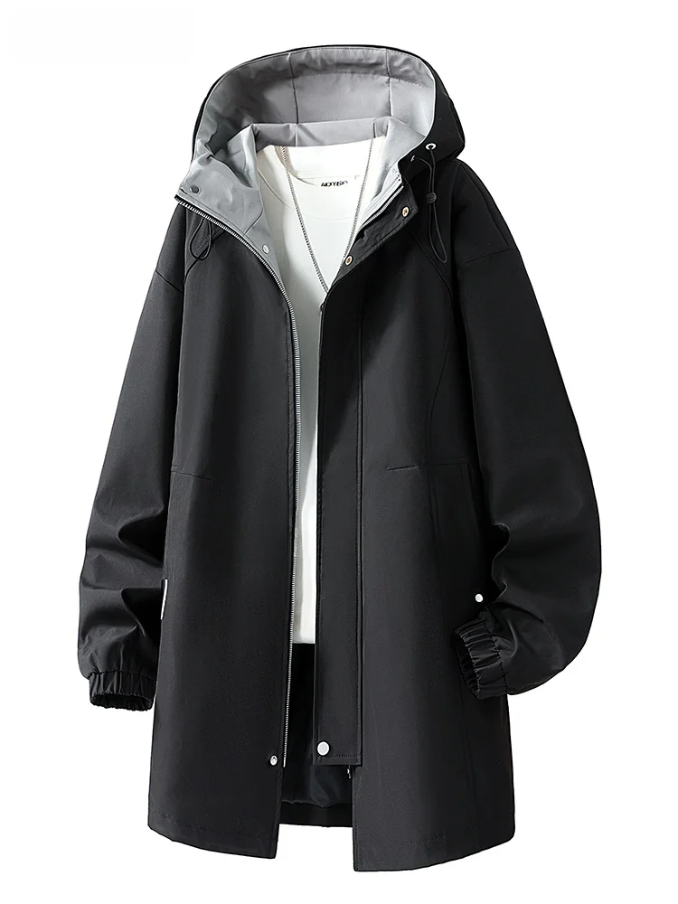 

Men's Hooded Windbreaker Jaet Spring New Loose Warm Long Casual plus Size Men's Clothing Polyester Fabric Faion Urban Dai...