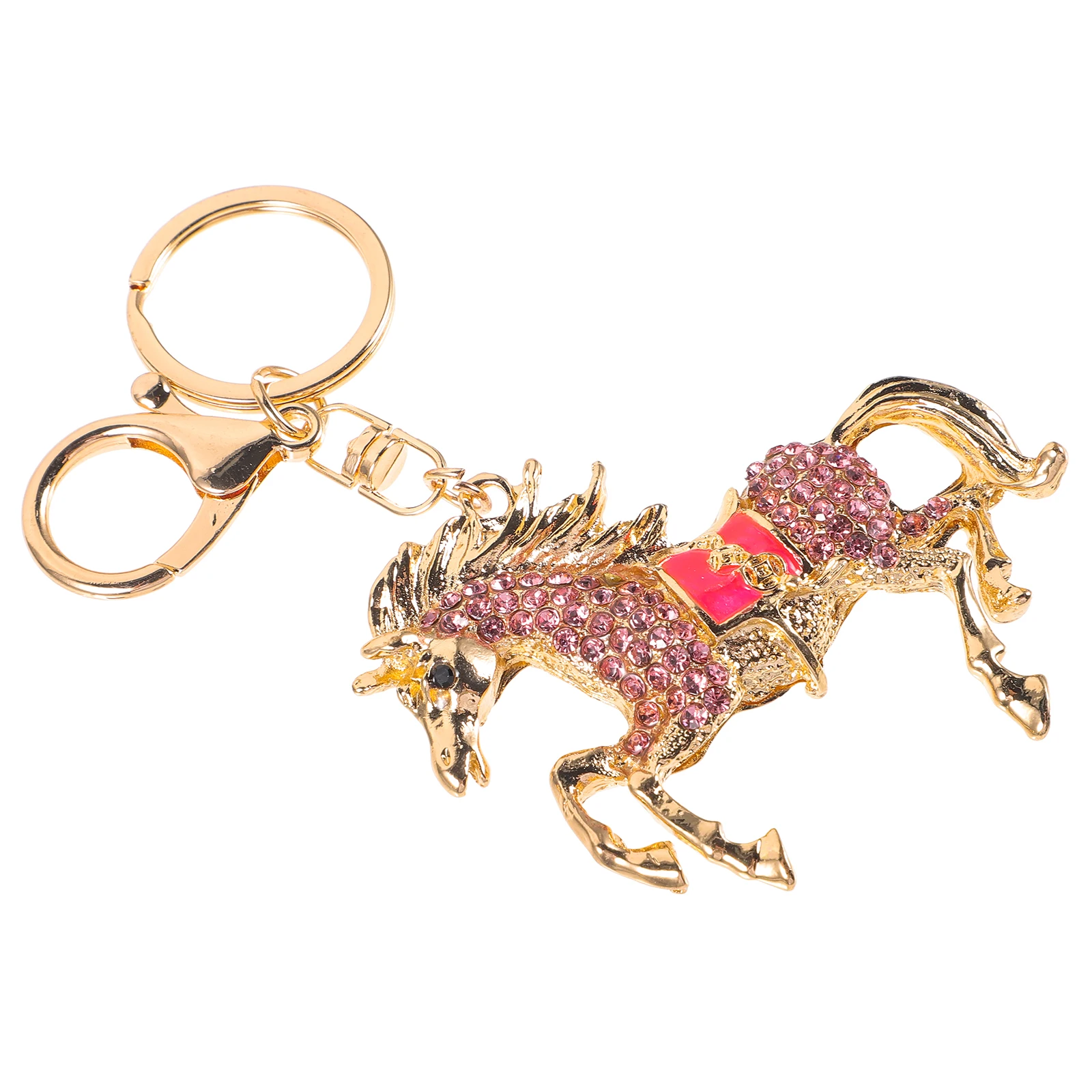 

s Racecourse Horse Racing Metal Keychain Pink Locket Hanging Ring Charm Keyring Bag Pendant Accessories Creative Gifts Horse