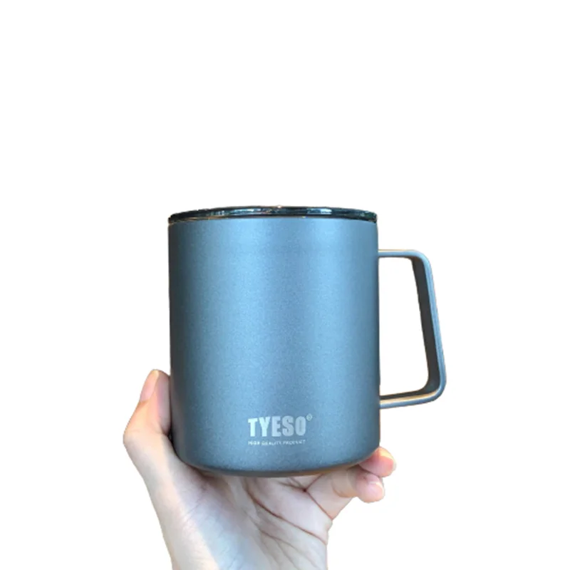 Tyeso-Stainless Steel Insulation Mug with Handle, Office Drinking Cup, Coffee Cup, Tea Cup