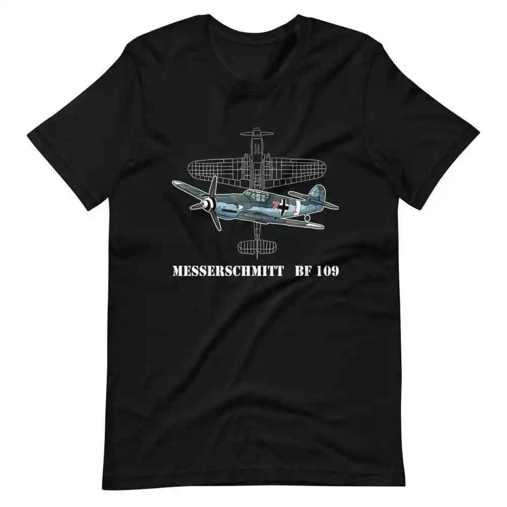 

WWII German Messerschmitt Bf 109 Fighter T-Shirt 100% Cotton O-Neck Short Sleeve Summer Casual Mens T-shirt Streetwear