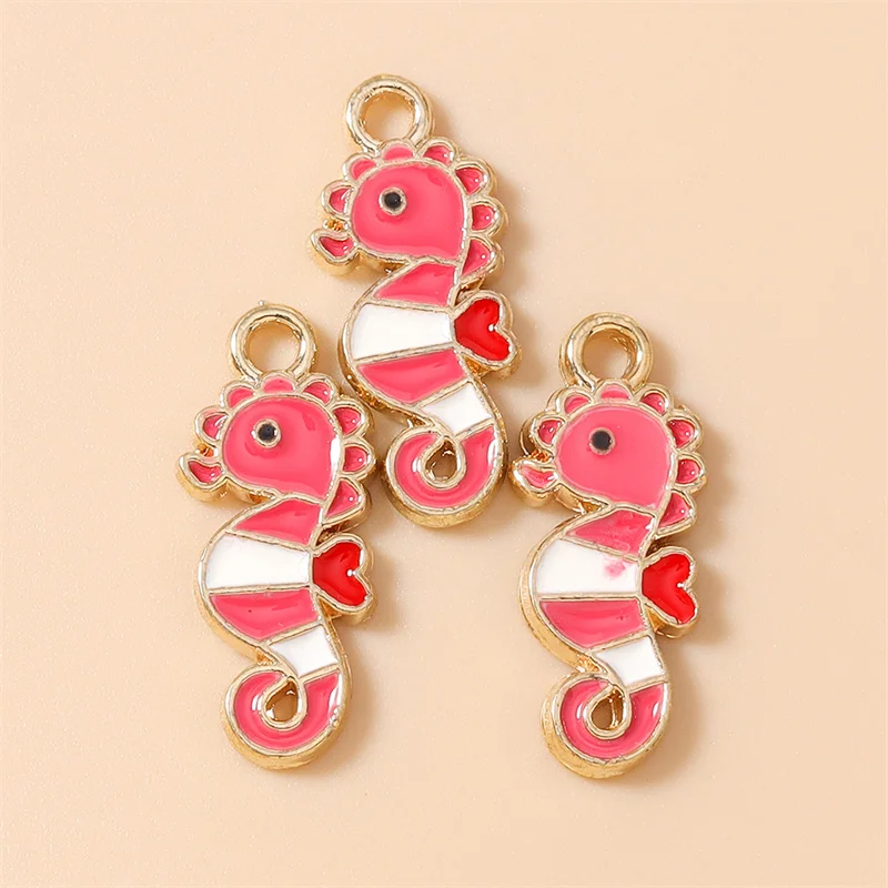 Leslie 20 Stück 9x21mm Niedliche Cartoon-Seepferdchen-Anhänger für DIY Ohrringe, Halsketten, Schmuckherstellung, Zubehör, handgemachte Bastelarbeiten – Detail 4