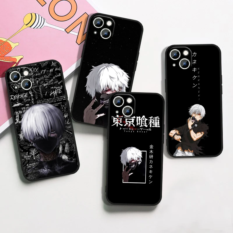 Anime T-tokyo G-ghoul Cool For Apple iPhone 15 14 13 12 Mini 11 XS XR X 8 7 Pro Max Plus Soft Silicone Black Phone Case