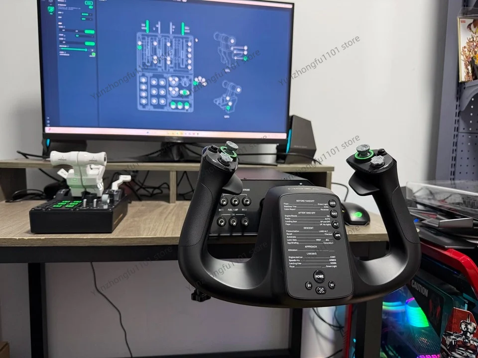 Multifunctional Flight Driving Steering Wheel Rocker AY210 Throttle Combined Force Feedback DCS Flight Simulation Equipment