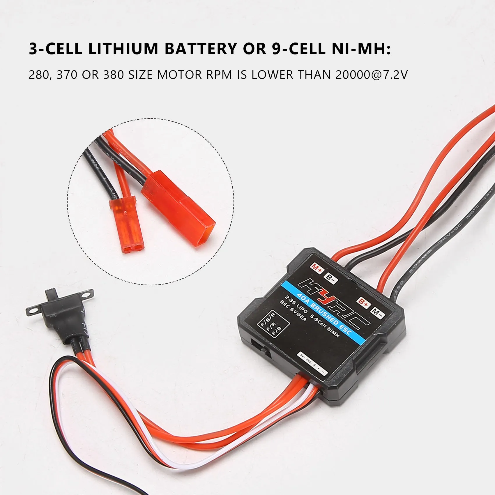 YSUN-40A แปรง ESC Electronic Speed Controller สําหรับ WPL C24 C34 MN D90 MN99S MN86S RC รถอะไหล่อัพเกรด