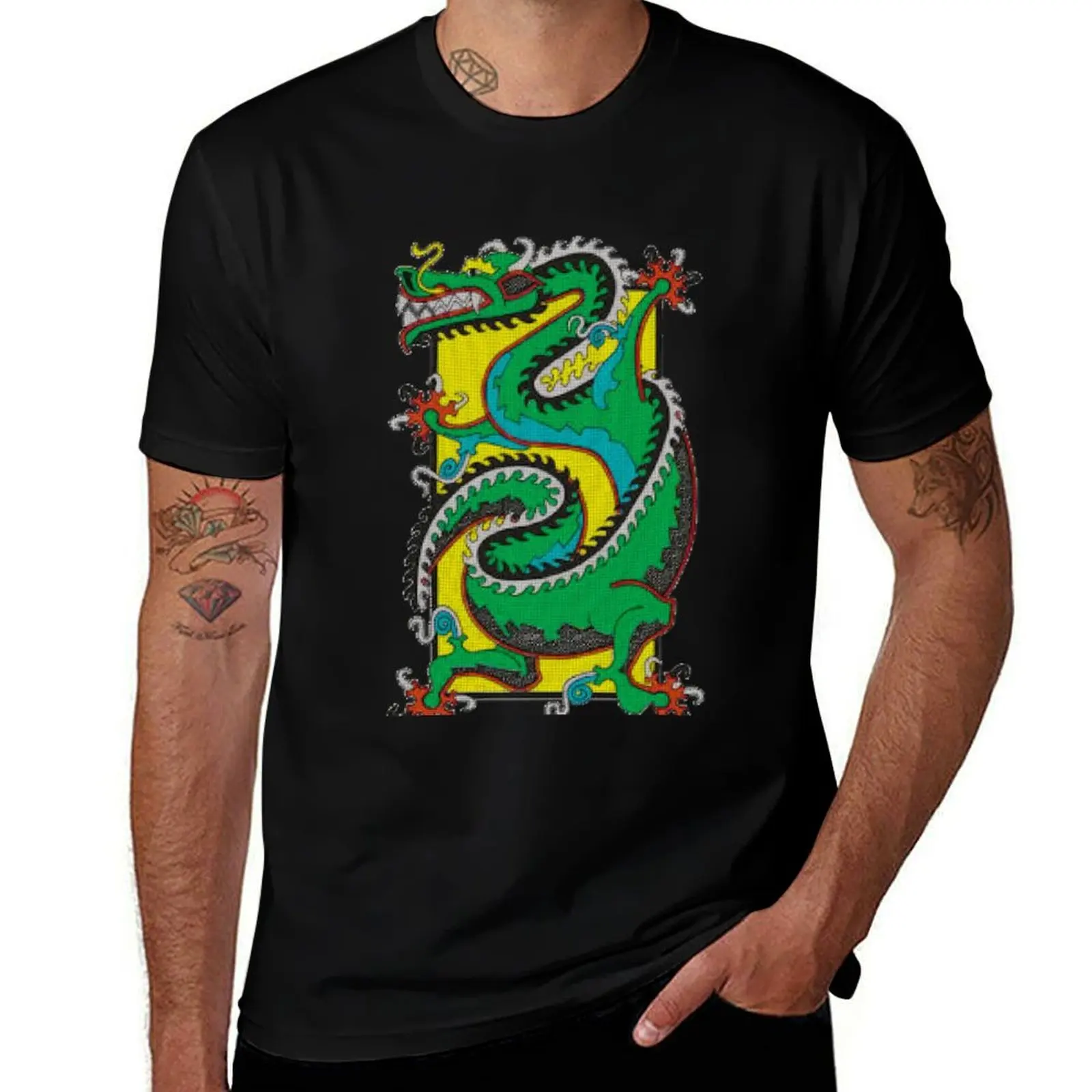 Tichu Dragon T-Shirt oversized graphic tee graphic shirts Short sleeve tee men