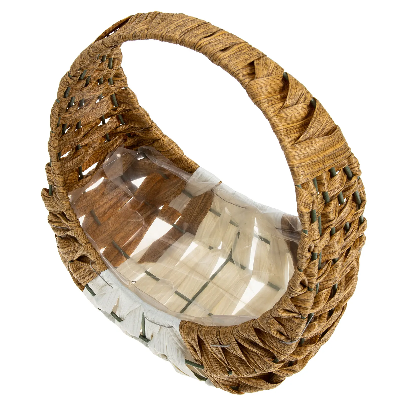 

Imitation Rattan Flower Basket Woven Storage Baskets Pastoral Style Decorative Simulation Basket for Home Office Wedding