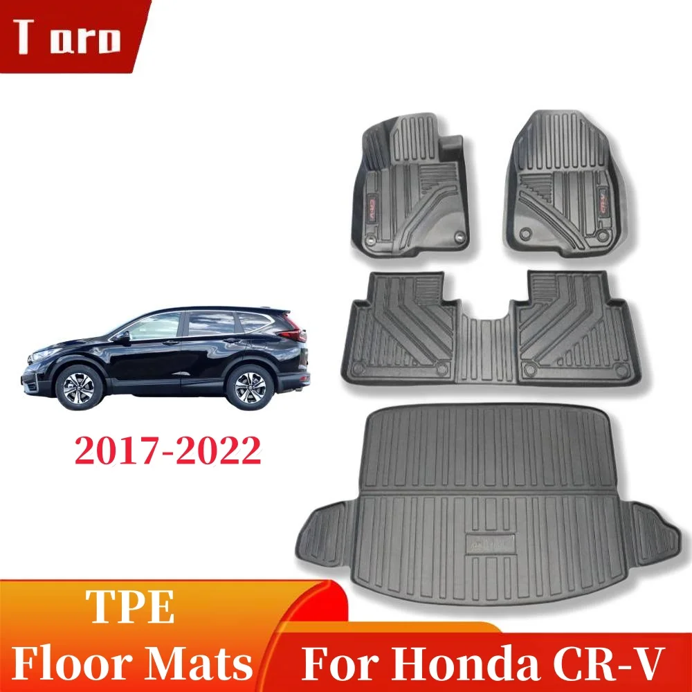 

3D TPE Floor Mats For Honda CRV 2017 2018 2019 2020 2021 2022, All-Weather Front Rear Cargo Liner Trunk Protection Mats Left