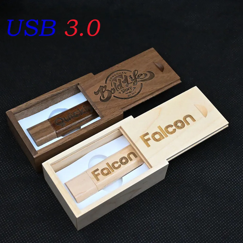 Wooden USB 3.0 USB Flash Drive 128GB Pen Driver 8GB 16GB 32GB Memory Card USB Creativo Personal Logo Wedding Gift