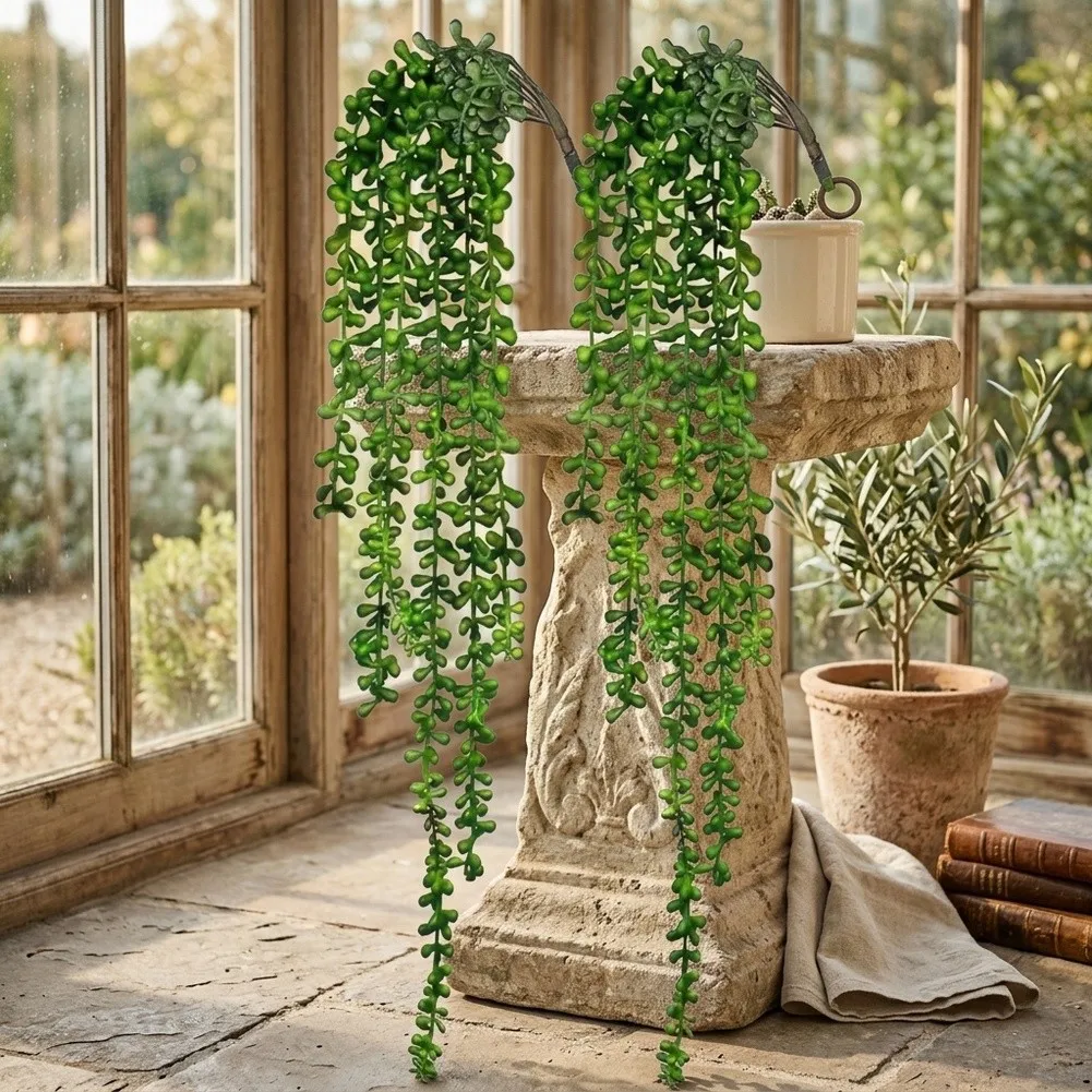 For Home Garden Decor Green Decor Vine Artificial String Of Pearls For Outdoor Landscaping No Maintenance Required