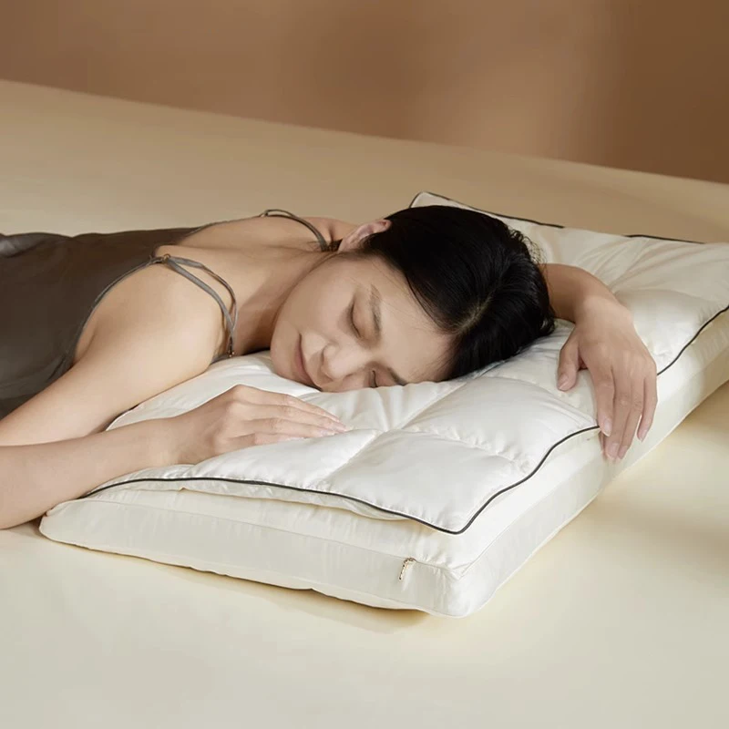Down pillow for sleeping, special cervical spine protection to help sleep, adults do not collapse