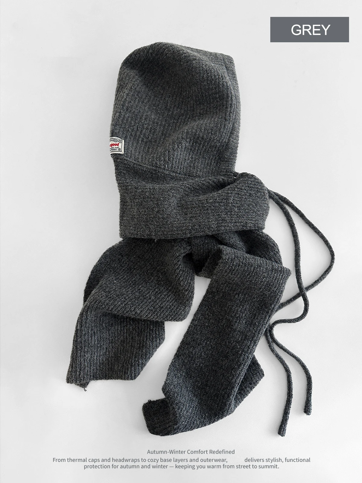 Gestrickte Mützen aus Wollmischung für Männer und Frauen, Sturmhaube, Winter, warm, Unisex, Kapuzenmütze, Halskragen, Schal, Mütze, Skimütze, kalte Hüte – Detail 5