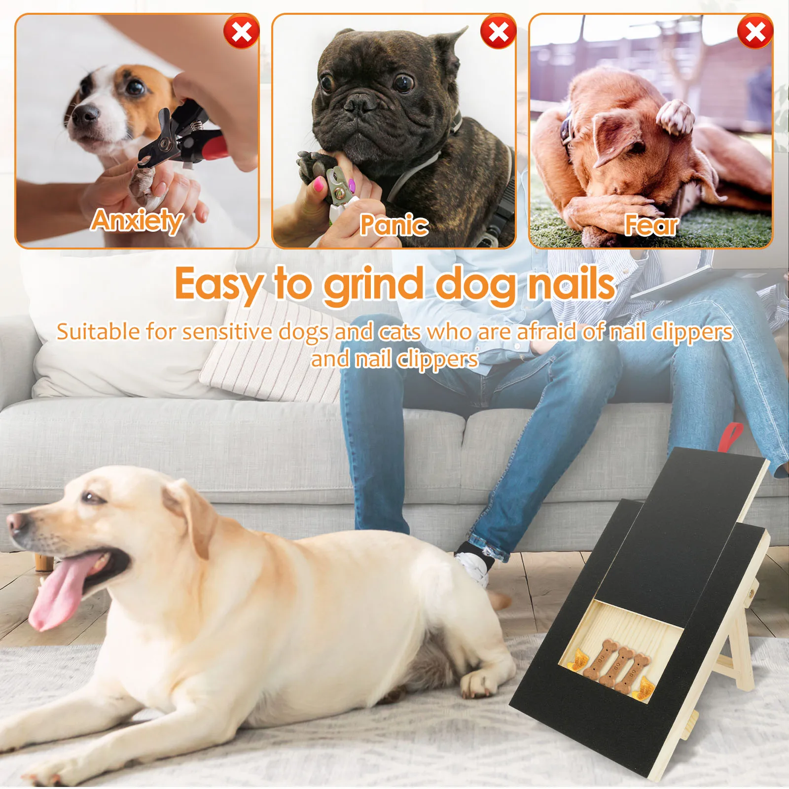 Dog Nail Scratch Wood Board Drawer type Adjustable Height with Built-in Treat Box Pet Scratch Pad Fun Board Stand Durable Grinde