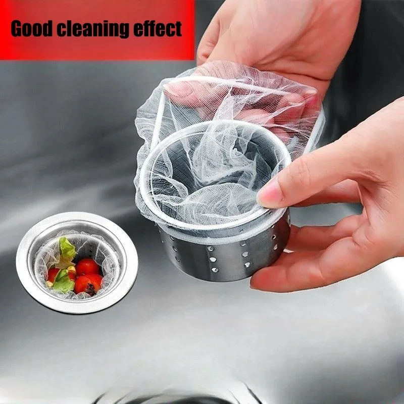 Disposable Sink Filter Kitchen Mesh Anti-blocking Strainer Drain Hole Garbage Bags Sewer Drains Filters Strainers Cleaning Nets